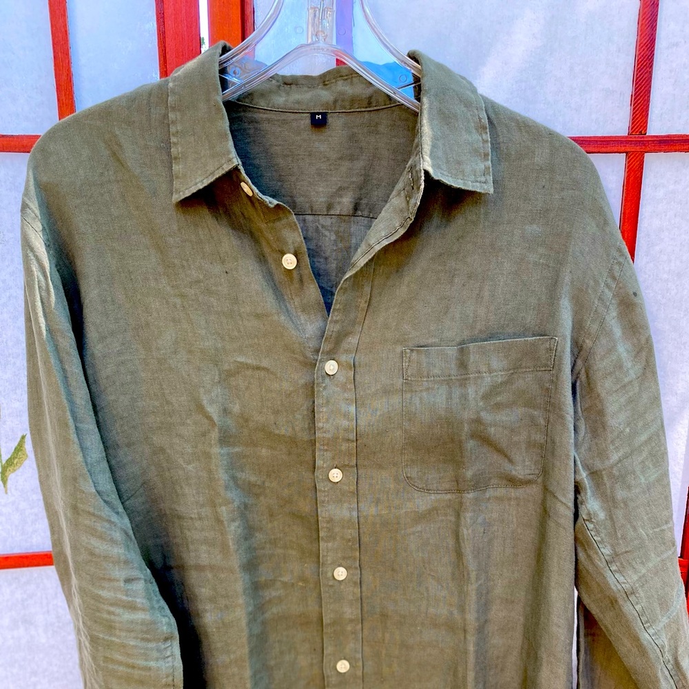 Green linen shirt